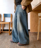 Denta Washing Wide Denim Pants