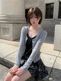 Muel Daily U-Neck Long Sleeve Slim Cardigan