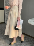 Ruko Banding Pintuck Flare Long Skirt