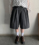 [Unisex] Katrin Washing Denim Banding Bermuda Pants