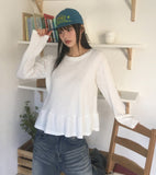 Shihol Dot Frill Layered Long Sleeve T-Shirt