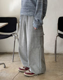 [unisex] Mulkin brushed banding wide cargo pants