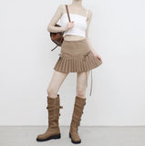 Noir String Pleats Skirt