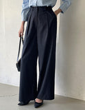 Chev Stripe Pintuck Wide Slacks