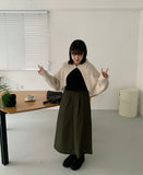 Himins wool collar bolero cardigan