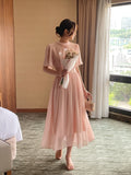 Poen Chiffon Shirring Flare One Piece