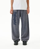 WASHED CUT OFF APPLIQUE SWEAT PANT