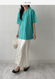 Eyelet Over Fit Short Sleeve T-shirt