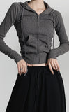 Sand Gray Slim Hood Zipup