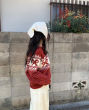Lotte Ribbon Loose Fit Pattern Knit