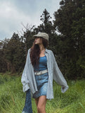 Iru Stripe Seersucker Overshirt