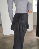 Pinshu Culotte Flared String Bootcut Skirt Pants