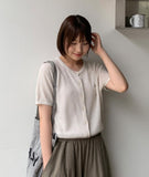 Kitel Linen Round Short Sleeve Cardigan