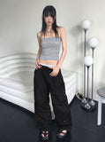 [MADE] Pinca Unbalanced Eyelet Nylon Two-Way Pants