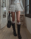 Lace Tiered Mini Skirt