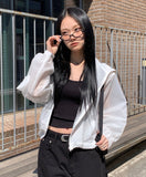 Revl Hood Nylon Windbreaker Zip-Up Jacket