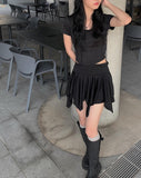 Hota Tiered Shirring Span Mini Skirt