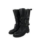 Cross Buckle Studded Mid Boots