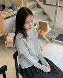 Bilket Dot Frill Layered Long Sleeve Tee