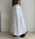 Mokoli Nylon Cargo Long Skirt