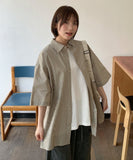 [unisex] Netu Stripe Collar Over Short Sleeve Shirt