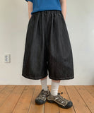 [unisex] Whiyo Keyring Raw Denim Banding Bermuda Pants