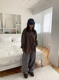 Charne Herringbone Wide Cotton Pants