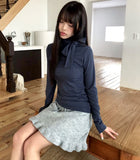 Ae Straight Frill Knit Banding Skirt