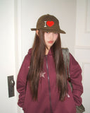 [Brushed Lining] Skin Star Print Stripe Color Matching Two-Way Loose Fit Hood Zip-Up