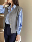 Billion V-neck Button Knit Cardigan Vest