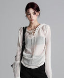 Hooded Eyelet Knitwear