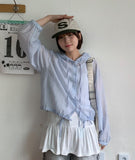 Lilgens Summer See-through Hood Shirt