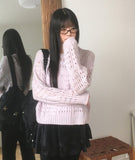 Poran Wool Mohair Cable Punching Knit