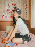 Flower Applique Camp Cap