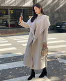 Rovia Shawl Collar Wool Long Coat