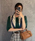 [Scarf set] Bersi Basic Half Knit