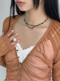 Skal Vintage Layered Beaded Gemstone Necklace