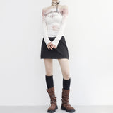 Sehi Printed Off-Shoulder T-Shirt