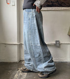 Dolent Curved Balloon Denim Wide Pants