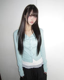 Duhi Twisted Button Long Sleeve Cardigan