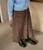Loop banding corduroy cargo long skirt