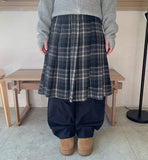 Gilnas Banding Check Midi Skirt