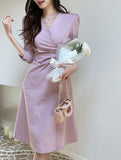 Miles Shirring Wrap Flare One Piece