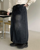 Courony Washing Denim Long Skirt