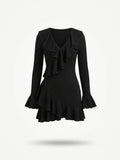 Frill V-neck mini one piece