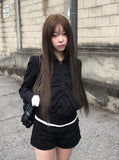 Dain Shirring Banding Zip-Up Jacket
