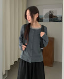 [BAONHAUS] Pelky Layered Rib Cardigan