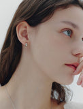 H Edition Silver Off-Drop Hoop Earrings