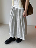 Beku Banding Stripe Lace Long Skirt
