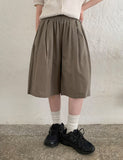 [unisex] Metelli Linen Pintuck Banding Bermuda Pants